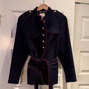 Banana Republic Navy Jacket with red trim and Gold buttons